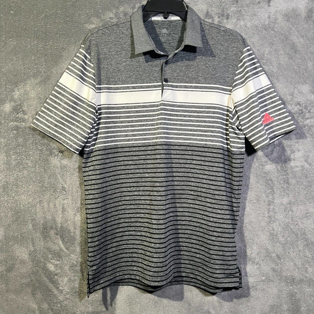 ADIDAS MENS GOLF POLO CLIMALITE GRAY SIZE MEDIUM